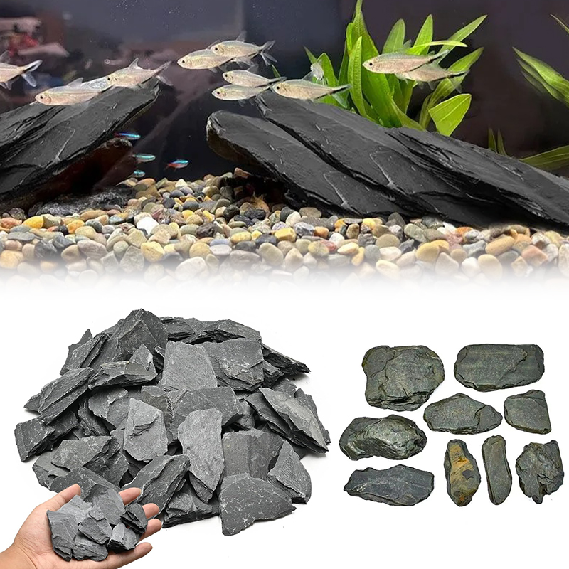 Marine Fish Tank - Zestaw kamieni do akwarium 500/1000g, łupki,